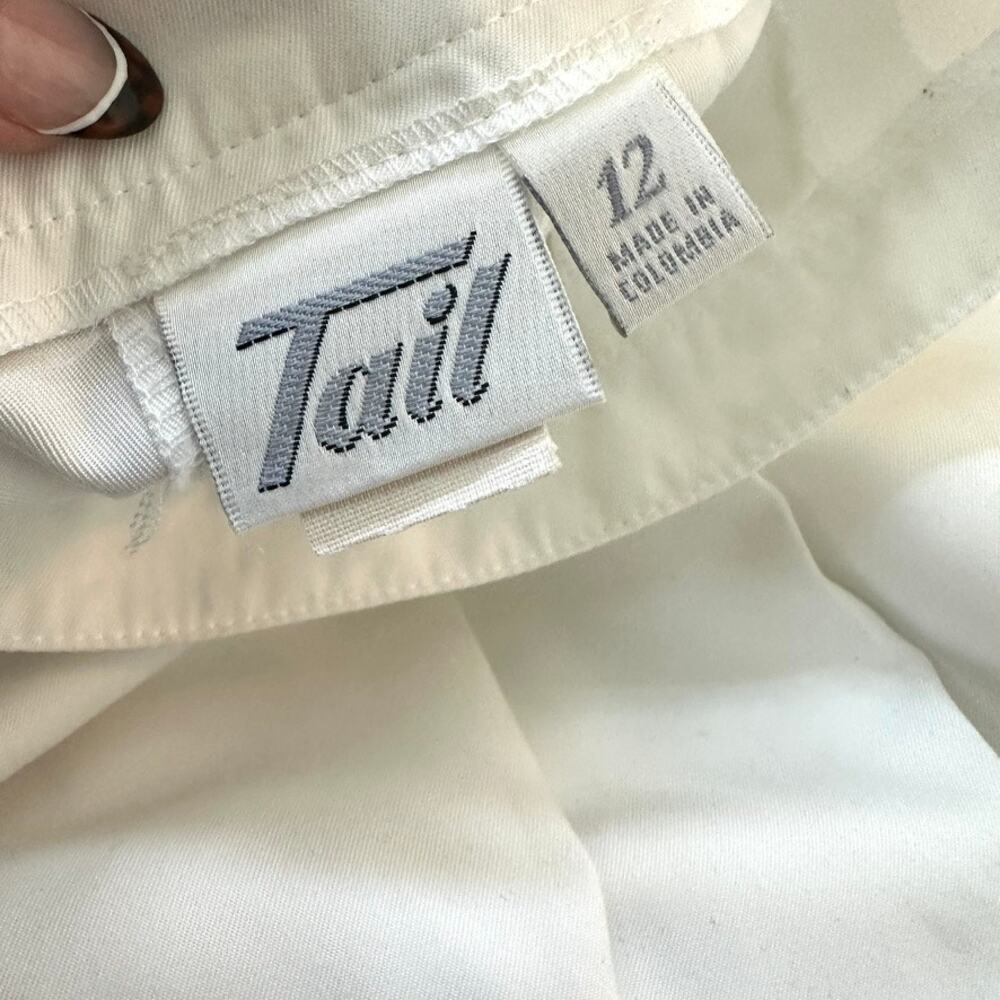 TAIL Tennis Skirt Pleated White with Stripe Detail Women Size 12 Sporty Preppy - Picture 3 of 5